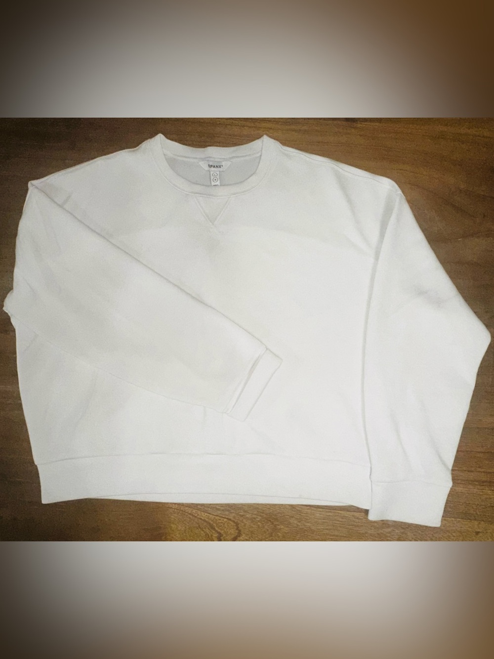 SPANX Air Essentials Crewneck sweatshirt in Off White/cream Women size: LG
